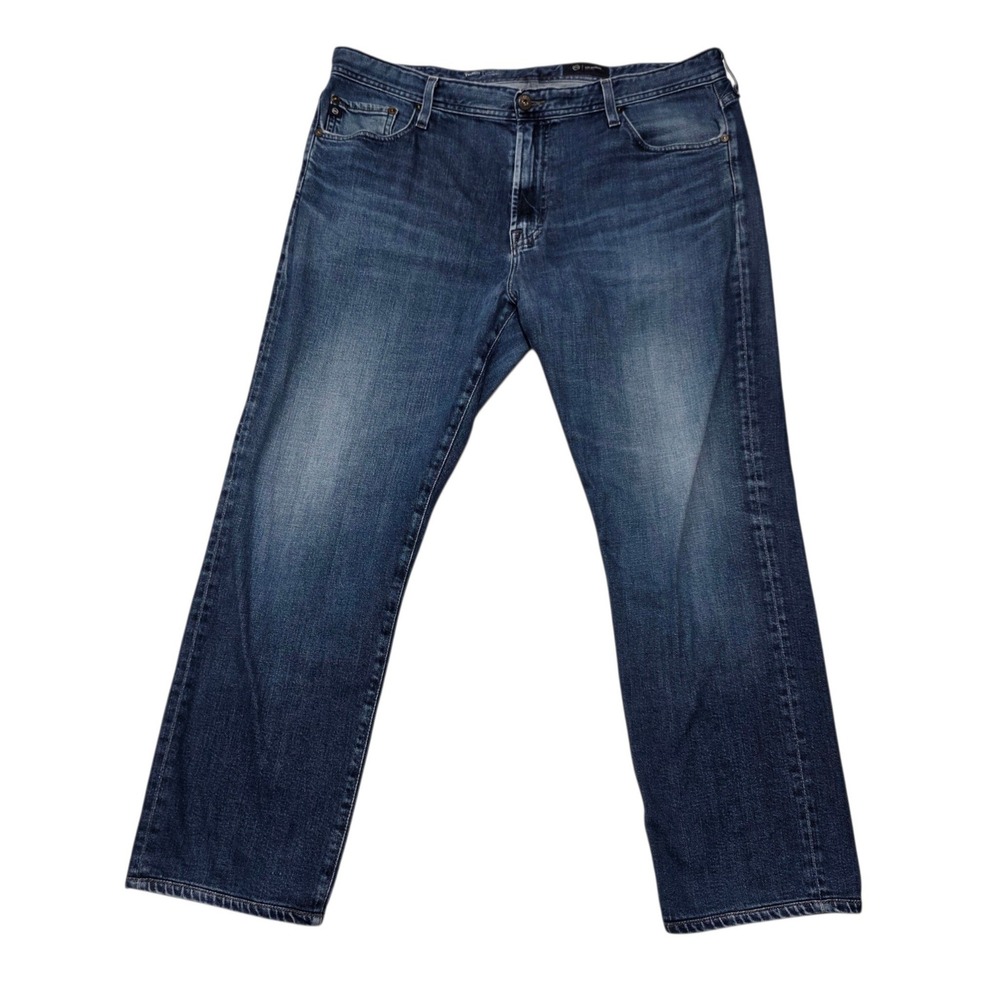 AG Adriano Goldschmied Everett Slim Straight Jeans 38 x Hemmed Blue Cotton Blend